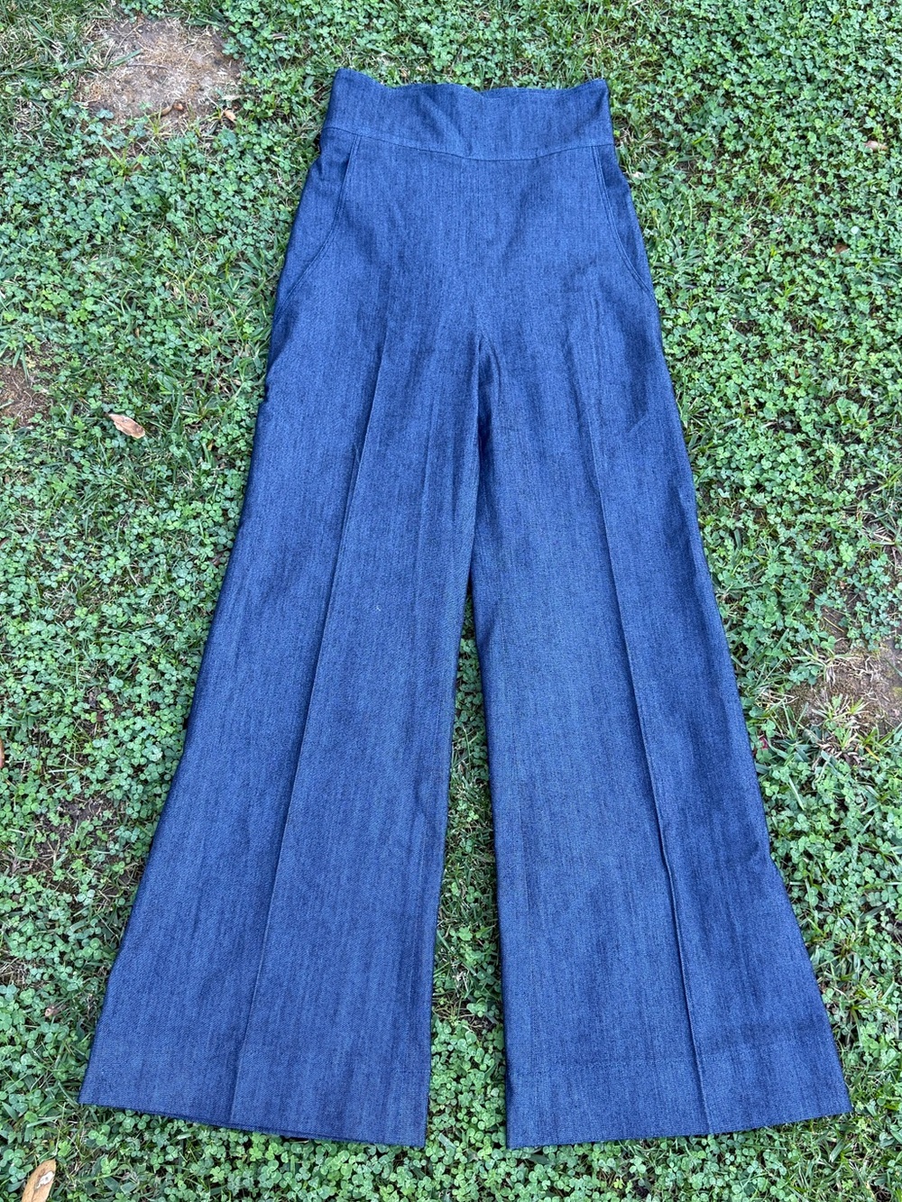 Verdad lightweight wide-leg denim pants with stylized pockets - Size 2